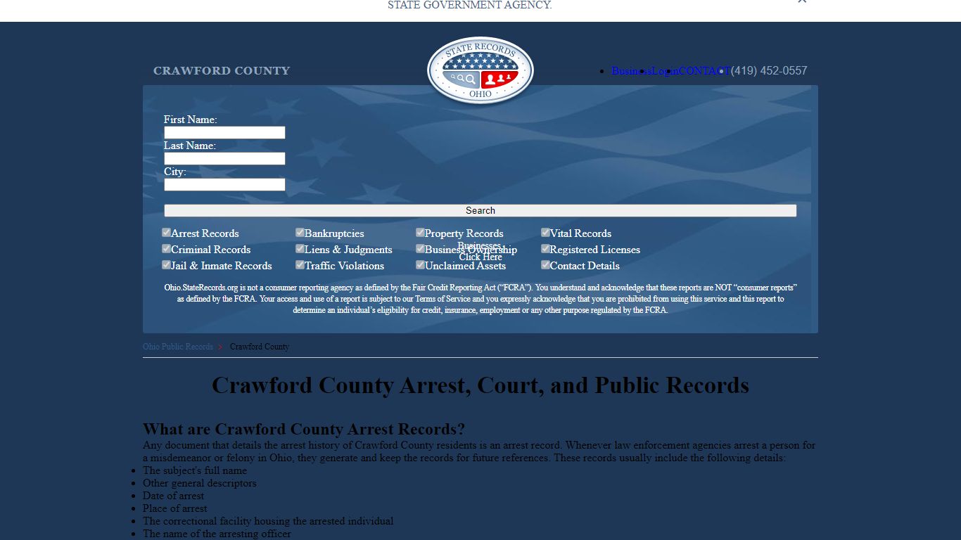 Crawford County Arrest, Court, and Public Records