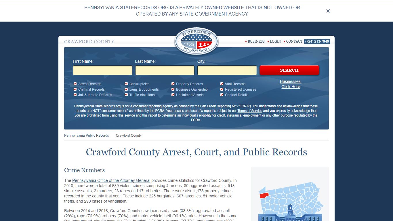 Crawford County Arrest, Court, and Public Records